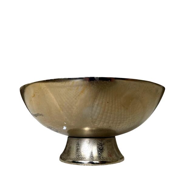 Black & White Checkered Enameled Gold Metal Bowl 10" Made in India NEW - Picture 4 of 16